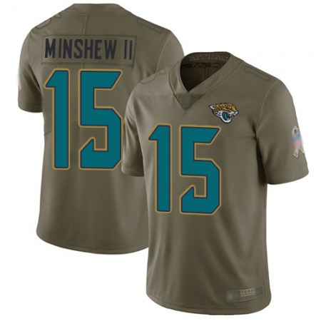 Nike Jaguars #15 Gardner Minshew II Olive Men's Stitched NFL Limited 2017 Salute To Service Jersey