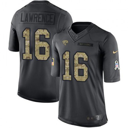 Nike Jaguars #16 Trevor Lawrence Black Men's Stitched NFL Limited 2016 Salute to Service Jersey