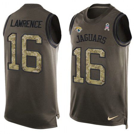 Nike Jaguars #16 Trevor Lawrence Green Men's Stitched NFL Limited Salute To Service Tank Top Jersey