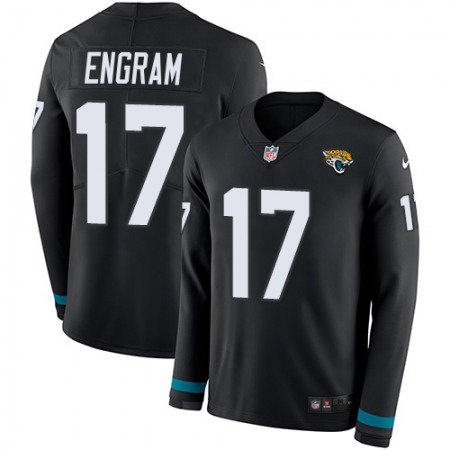 Nike Jaguars #17 Evan Engram Black Team Color Men's Stitched NFL Limited Therma Long Sleeve Jersey