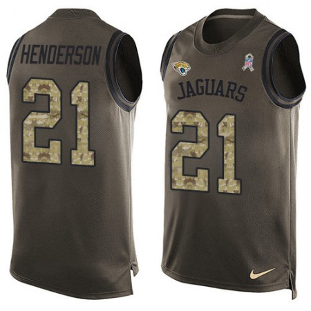 Nike Jaguars #21 C.J. Henderson Green Men's Stitched NFL Limited Salute To Service Tank Top Jersey