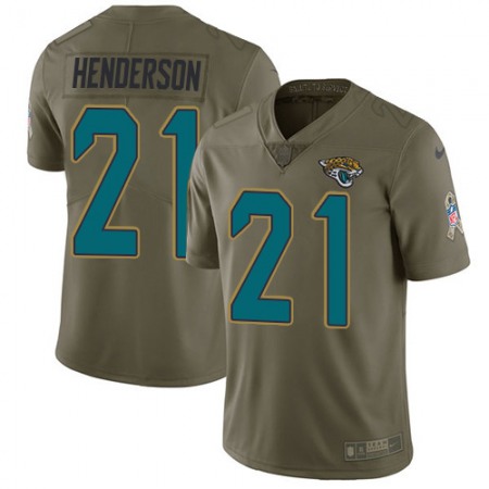 Nike Jaguars #21 C.J. Henderson Olive Men's Stitched NFL Limited 2017 Salute To Service Jersey