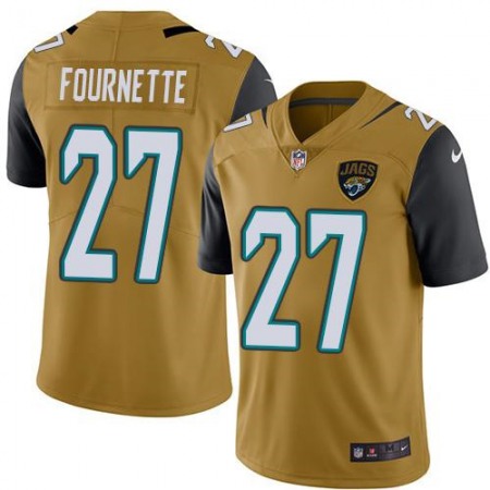 Nike Jaguars #27 Leonard Fournette Gold Men's Stitched NFL Limited Rush Jersey