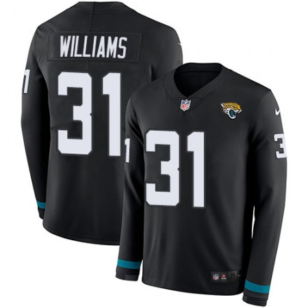 Nike Jaguars #31 Darious Williams Black Team Color Men's Stitched NFL Limited Therma Long Sleeve Jersey