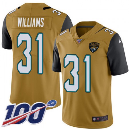 Nike Jaguars #31 Darious Williams Gold Men's Stitched NFL Limited Rush 100th Season Jersey