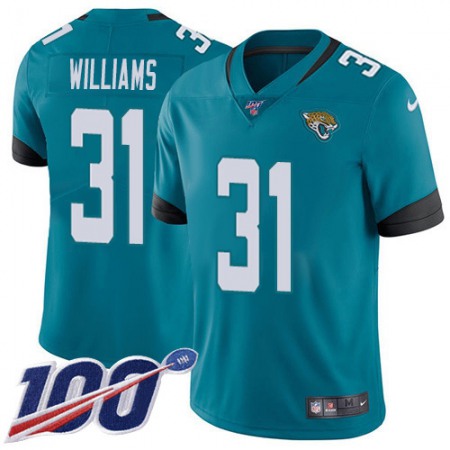 Nike Jaguars #31 Darious Williams Teal Green Alternate Men's Stitched NFL 100th Season Vapor Limited Jersey