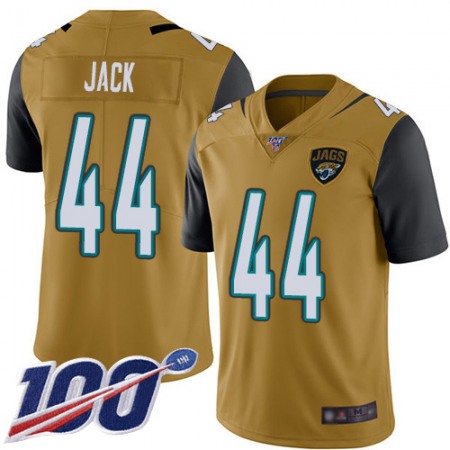 Nike Jaguars #44 Myles Jack Gold Men's Stitched NFL Limited Rush 100th Season Jersey