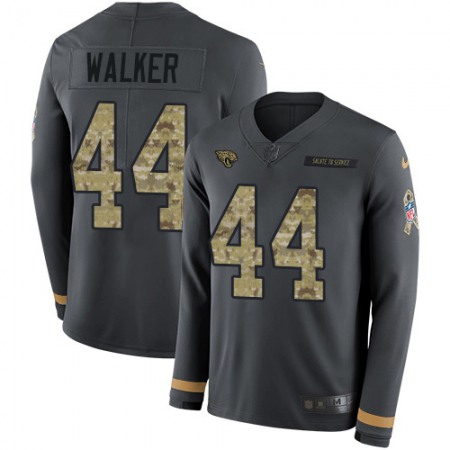 Nike Jaguars #44 Travon Walker Anthracite Salute to Service Men's Stitched NFL Limited Therma Long Sleeve Jersey