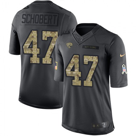 Nike Jaguars #47 Joe Schobert Black Men's Stitched NFL Limited 2016 Salute to Service Jersey