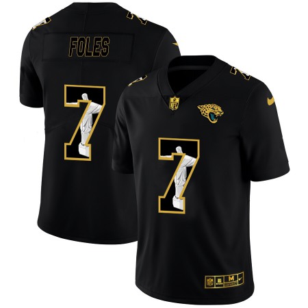 Jacksonville Jaguars #7 Nick Foles Men's Nike Carbon Black Vapor Cristo Redentor Limited NFL Jersey