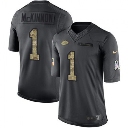 Nike Chiefs #1 Jerick McKinnon Black Men's Stitched NFL Limited 2016 Salute to Service Jersey
