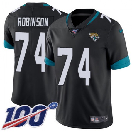 Nike Jaguars #74 Cam Robinson Black Team Color Men's Stitched NFL 100th Season Vapor Limited Jersey