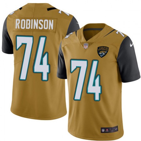 Nike Jaguars #74 Cam Robinson Gold Men's Stitched NFL Limited Rush Jersey