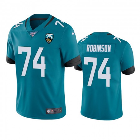 Nike Jaguars #74 Cam Robinson Teal 25th Anniversary Vapor Limited Stitched NFL 100th Season Jersey