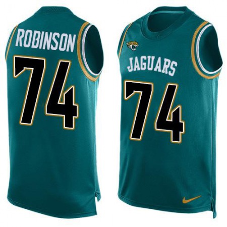 Nike Jaguars #74 Cam Robinson Teal Green Team Color Men's Stitched NFL Limited Tank Top Jersey