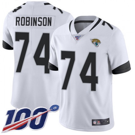 Nike Jaguars #74 Cam Robinson White Men's Stitched NFL 100th Season Vapor Limited Jersey