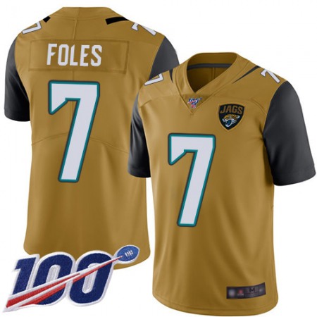 Nike Jaguars #7 Nick Foles Gold Men's Stitched NFL Limited Rush 100th Season Jersey