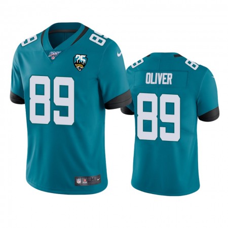 Nike Jaguars #89 Josh Oliver Teal 25th Anniversary Vapor Limited Stitched NFL 100th Season Jersey