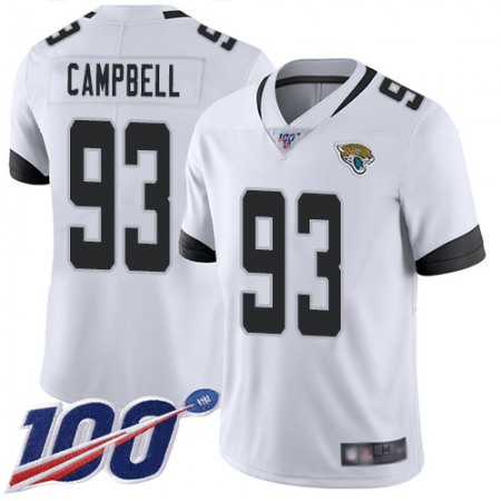 Nike Jaguars #93 Calais Campbell White Men's Stitched NFL 100th Season Vapor Limited Jersey