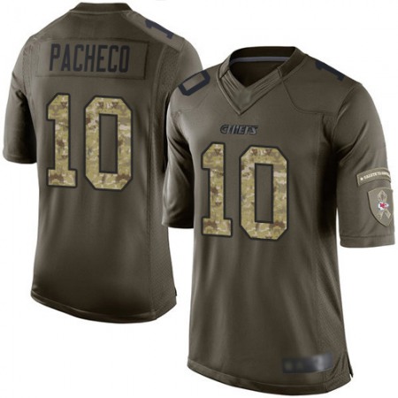 Nike Chiefs #10 Isiah Pacheco Green Men's Stitched NFL Limited 2015 Salute to Service Jersey