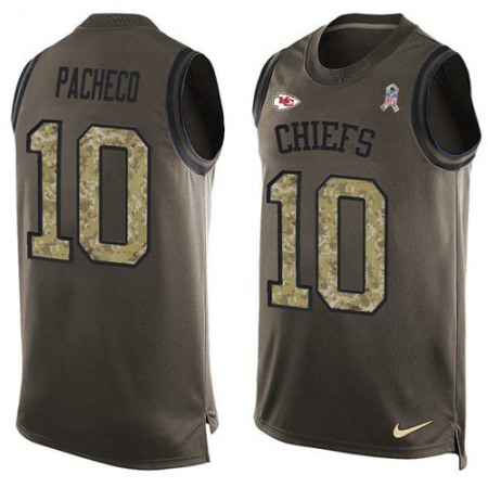 Nike Chiefs #10 Isiah Pacheco Green Men's Stitched NFL Limited Salute To Service Tank Top Jersey