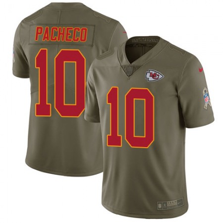 Nike Chiefs #10 Isiah Pacheco Olive Men's Stitched NFL Limited 2017 Salute to Service Jersey