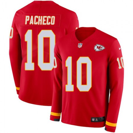 Nike Chiefs #10 Isiah Pacheco Red Team Color Men's Stitched NFL Limited Therma Long Sleeve Jersey