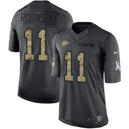 Nike Chiefs #11 Demarcus Robinson Black Men's Stitched NFL Limited 2016 Salute To Service Jersey