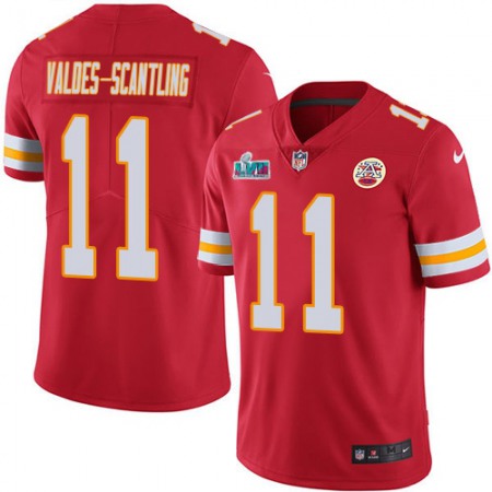 Nike Chiefs #11 Marquez Valdes-Scantling Red Team Color Super Bowl LVII Patch Men's Stitched NFL Vapor Untouchable Limited Jersey