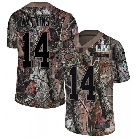 Nike Chiefs #14 Sammy Watkins Camo Men's Super Bowl LV Bound Stitched NFL Limited Rush Realtree Jersey