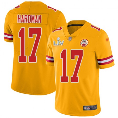 Nike Chiefs #17 Mecole Hardman Gold Men's Super Bowl LV Bound Stitched NFL Limited Inverted Legend Jersey