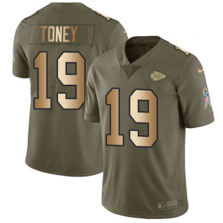 Nike Chiefs #19 Kadarius Toney Olive/Gold Men's Stitched NFL Limited 2017 Salute To Service Jersey