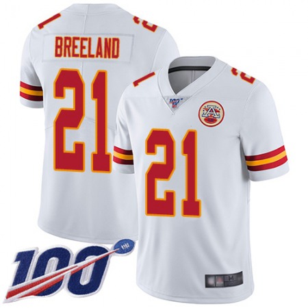 Nike Chiefs #21 Bashaud Breeland White Men's Stitched NFL 100th Season Vapor Limited Jersey