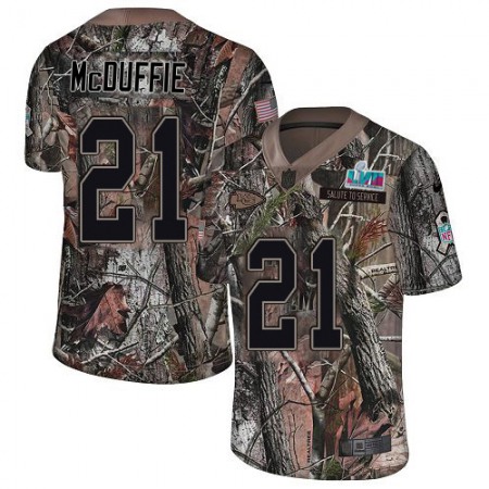 Nike Chiefs #21 Trent McDuffie Camo Super Bowl LVII Patch Men's Stitched NFL Limited Rush Realtree Jersey