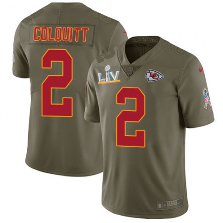 Nike Chiefs #2 Dustin Colquitt Olive Men's Super Bowl LV Bound Stitched NFL Limited 2017 Salute To Service Jersey