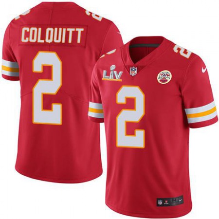 Nike Chiefs #2 Dustin Colquitt Red Team Color Men's Super Bowl LV Bound Stitched NFL Vapor Untouchable Limited Jersey