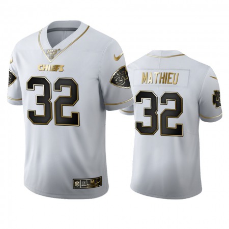 Kansas City Chiefs #32 Tyrann Mathieu Men's Nike White Golden Edition Vapor Limited NFL 100 Jersey