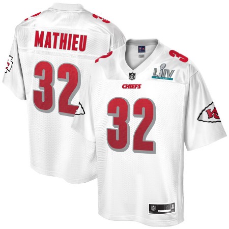 Men's Kansas City Chiefs #32 Tyrann Mathieu NFL Pro Line White Super Bowl LIV Champions Jersey