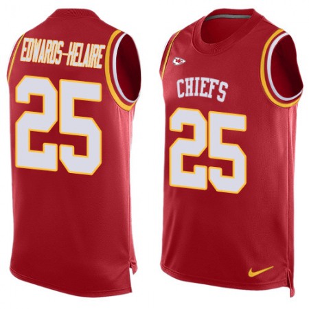 Nike Chiefs #25 Clyde Edwards-Helaire Red Team Color Men's Stitched NFL Limited Tank Top Jersey