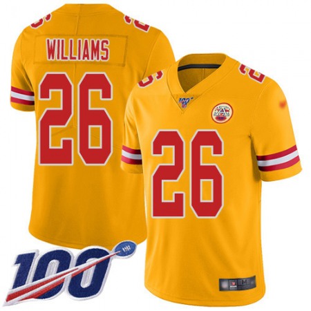 Nike Chiefs #26 Damien Williams Gold Men's Stitched NFL Limited Inverted Legend 100th Season Jersey