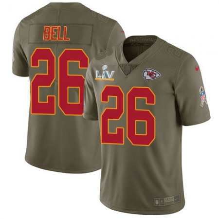 Nike Chiefs #26 Le'Veon Bell Olive Men's Super Bowl LV Bound Stitched NFL Limited 2017 Salute To Service Jersey