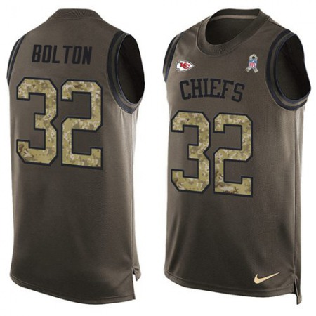 Nike Chiefs #32 Nick Bolton Green Men's Stitched NFL Limited Salute To Service Tank Top Jersey