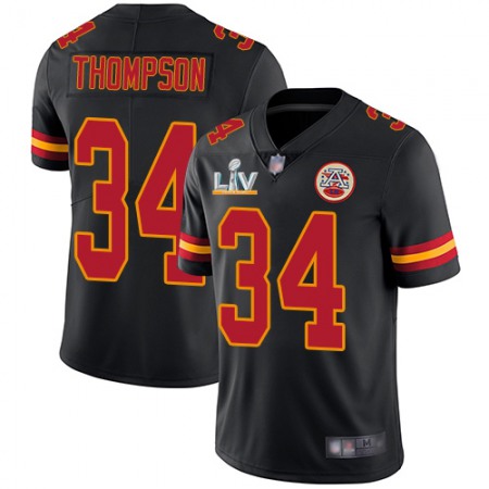 Nike Chiefs #34 Darwin Thompson Black Men's Super Bowl LV Bound Stitched NFL Limited Rush Jersey