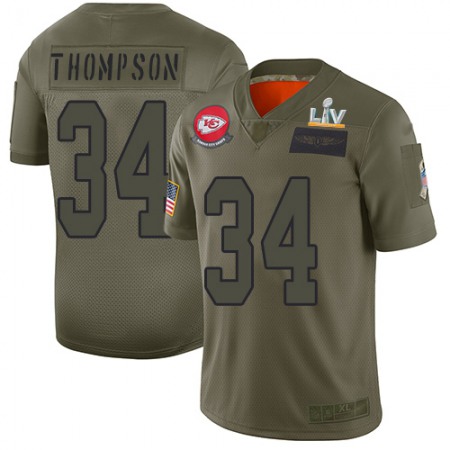 Nike Chiefs #34 Darwin Thompson Camo Men's Super Bowl LV Bound Stitched NFL Limited 2019 Salute To Service Jersey