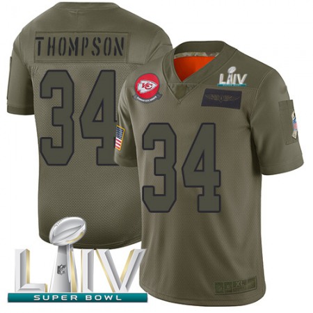 Nike Chiefs #34 Darwin Thompson Camo Super Bowl LIV 2020 Men's Stitched NFL Limited 2019 Salute To Service Jersey