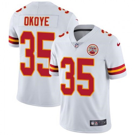 Nike Chiefs #35 Christian Okoye White Men's Stitched NFL Vapor Untouchable Limited Jersey