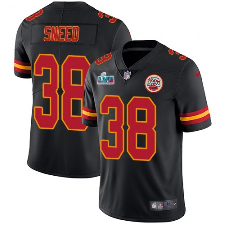 Nike Chiefs #38 L'Jarius Sneed Black Super Bowl LVII Patch Men's Stitched NFL Limited Rush Jersey