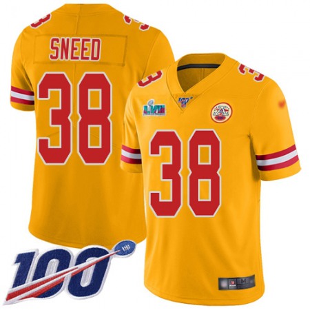 Nike Chiefs #38 L'Jarius Sneed Gold Super Bowl LVII Patch Men's Stitched NFL Limited Inverted Legend 100th Season Jersey