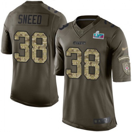 Nike Chiefs #38 L'Jarius Sneed Green Super Bowl LVII Patch Men's Stitched NFL Limited 2015 Salute to Service Jersey