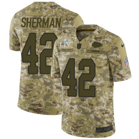 Nike Chiefs #42 Anthony Sherman Camo Men's Super Bowl LV Bound Stitched NFL Limited 2018 Salute To Service Jersey